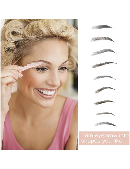 21 Navajas Faciales HFATMOS para Cejas y Exfoliación Rosa