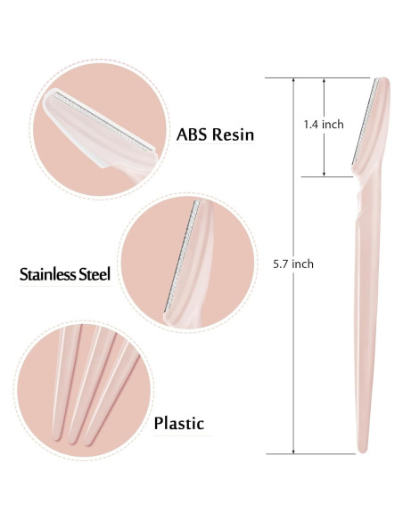 21 Navajas Faciales HFATMOS para Cejas y Exfoliación Rosa