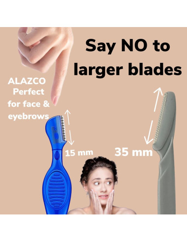 30 Cuchillas de Cejas ALAZCO - Afeitado Facial y Exfoliación
