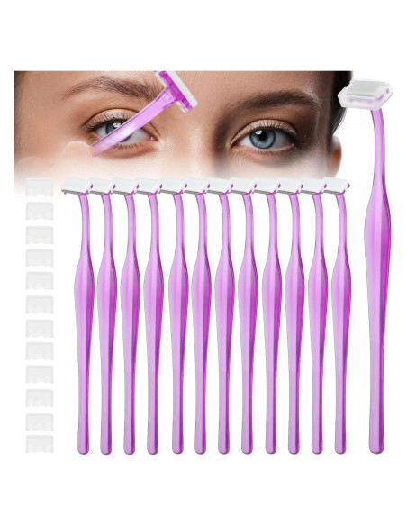Rasuradora de Cejas Larrel 12 Pcs Reutilizables Morado