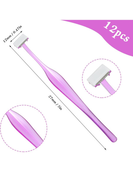 Rasuradora de Cejas Larrel 12 Pcs Reutilizables Morado