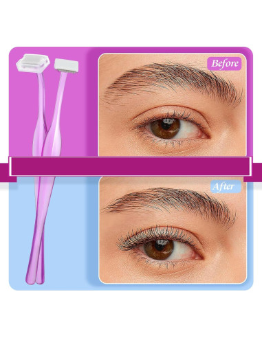 Rasuradora de Cejas Larrel 12 Pcs Reutilizables Morado