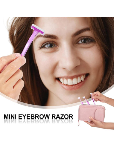 Rasuradora de Cejas Larrel 12 Pcs Reutilizables Morado