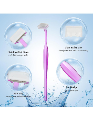 Rasuradora de Cejas Larrel 12 Pcs Reutilizables Morado