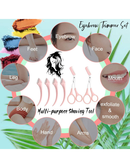 Juego de 6 Recortadores de Cejas Curvados CHENYOUSH