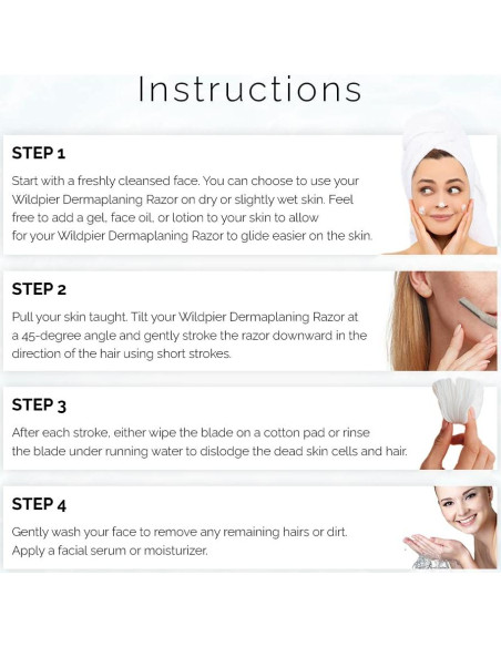Afeitadora Dermaplaning Wildpier - 3 Piezas, Exfoliante Facial