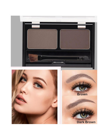 Kit de Polvo para Cejas 2 Colores - Impermeable y Duradero