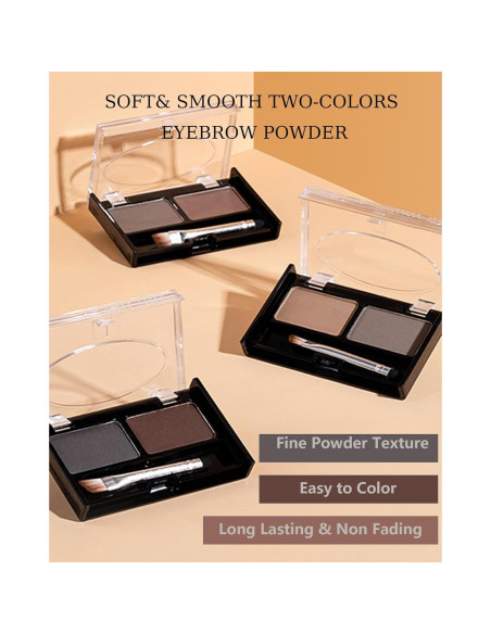 Kit de Polvo para Cejas 2 Colores - Impermeable y Duradero Kit de Polvo para Cejas 2 Colores - Impermeable y Duradero