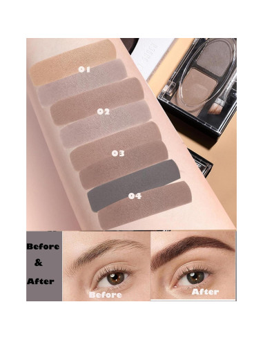 Kit de Polvo para Cejas 2 Colores - Impermeable y Duradero