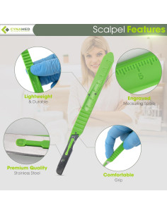 Cuchillas de Dermaplaning No.14 Surgical Design - Acero Inoxidable, Desechables y Estériles 2