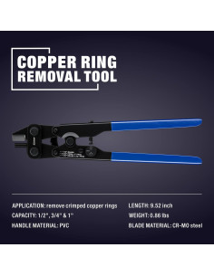 Herramienta de Eliminación de Anillos de Cobre IWISS 1,27-2,54 cm 2