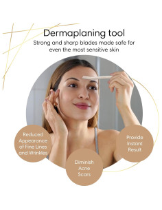 Herramienta de Afeitado Facial Dermaplane Lujo Orgánico 12 pcs 2