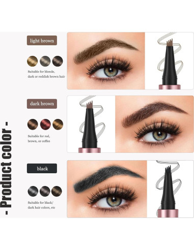 Lápiz de Cejas Mágico Liayozl Microblading Impermeable 4 Dientes