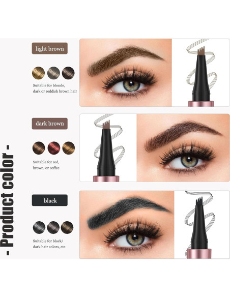 Lápiz de Cejas Mágico Liayozl Microblading Impermeable 4 Dientes