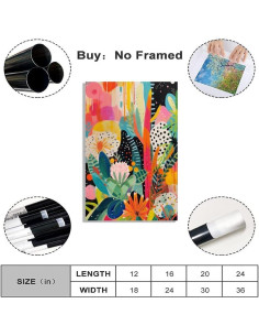 Póster Lienzo Floral Colorido TcnBzydkij 45x30 cm Sin Marco 2