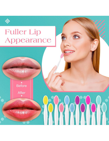 100 Cepillos Exfoliantes de Silicona Newtay para Labios Doble Cara