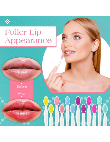 100 Cepillos Exfoliantes de Silicona Newtay para Labios Doble Cara