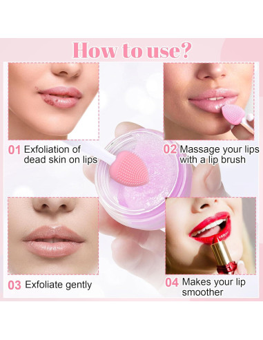 4 Cepillos Exfoliantes de Labios Winsyison de Silicona