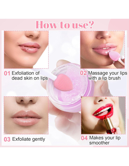 4 Cepillos Exfoliantes de Labios Winsyison de Silicona