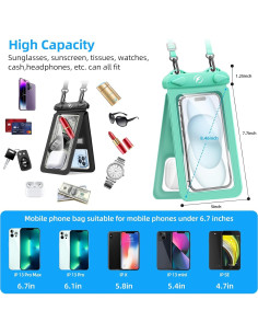 Funda de teléfono impermeable FONKEN 2 en 1 IPX8 21.34 cm 2