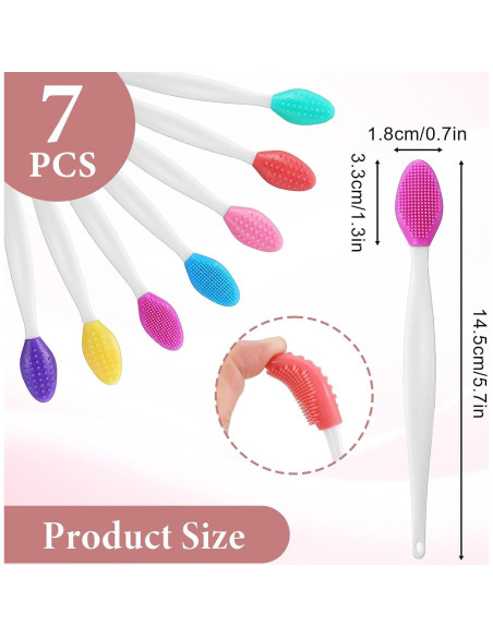 7 Cepillos Exfoliantes de Silicona Oruola para Labios y Nariz