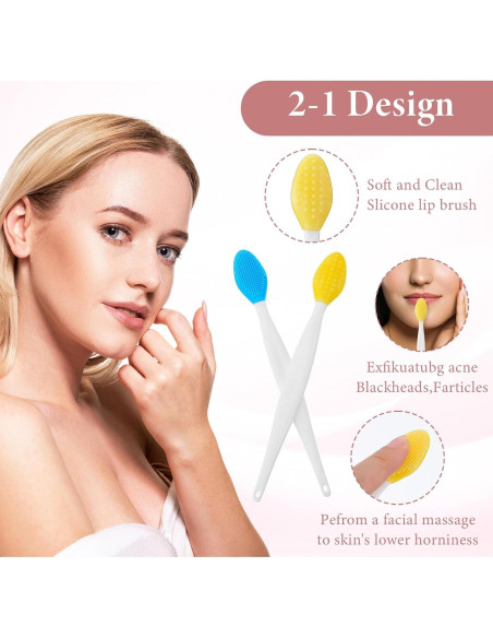7 Cepillos Exfoliantes de Silicona Oruola para Labios y Nariz