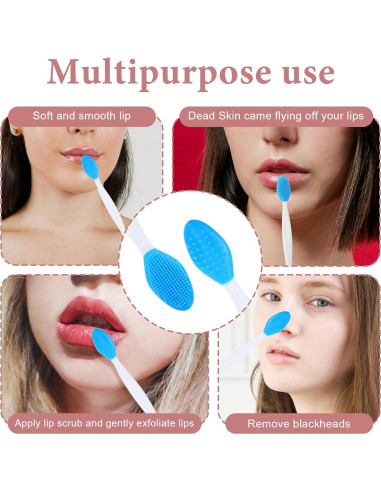 7 Cepillos Exfoliantes de Silicona Oruola para Labios y Nariz