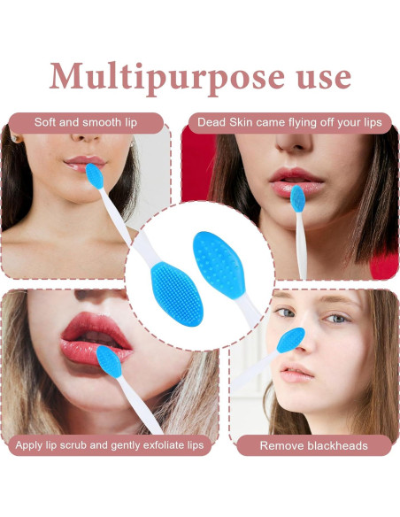 7 Cepillos Exfoliantes de Silicona Oruola para Labios y Nariz