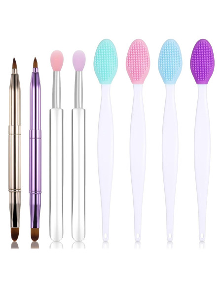 Juego de 8 Brochas de Labios Josojoou - Exfoliadoras y Retráctiles
