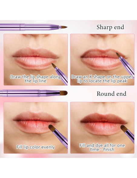 Juego de 8 Brochas de Labios Josojoou - Exfoliadoras y Retráctiles