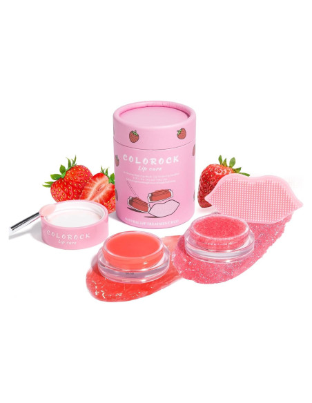 Conjunto Exfoliante Labios Azúcar Fresa + Máscara COLOROCK
