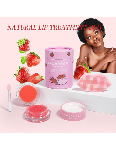 Conjunto Exfoliante Labios Azúcar Fresa + Máscara COLOROCK