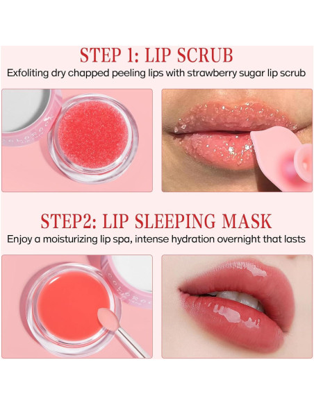 Conjunto Exfoliante Labios Azúcar Fresa + Máscara COLOROCK