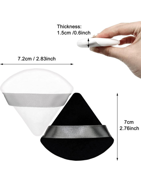 12 Esponjas de Polvo Cosmético Scartink Triangulares 7 cm