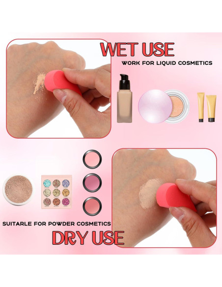 16 Esponjas de Maquillaje JIYIN Multicolor Alta Densidad