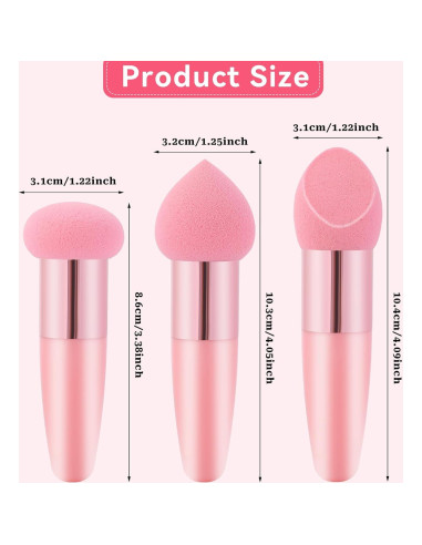 Esponjas de Maquillaje 3 Pcs Sliverdew Rosa para Base