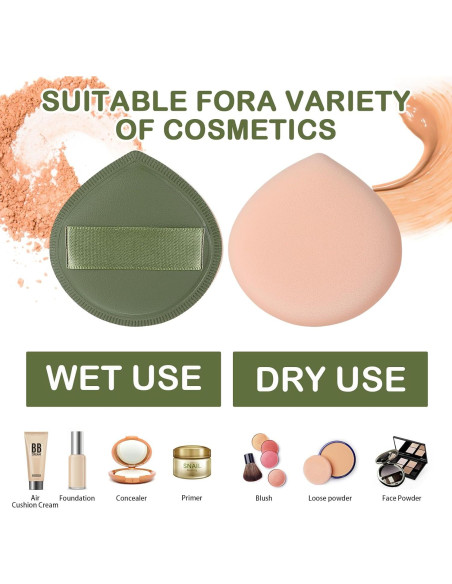 5 Esponjas de Maquillaje JIYIN Suaves para Base y Corrector