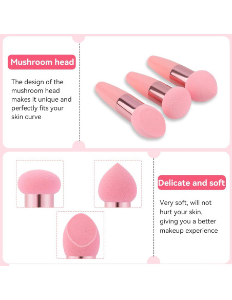 Esponjas de Maquillaje 3 Pcs Sliverdew Rosa para Base