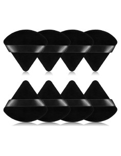 8 Esponjas de Maquillaje Triangulares Terciopelo Negro