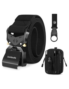 Cinturón Táctico Jumbofit Nylon Ajustable 125 cm con Hebilla