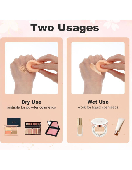 12 Esponjas Redondas de Maquillaje LLOUSSAK - Uso Húmedo y Seco