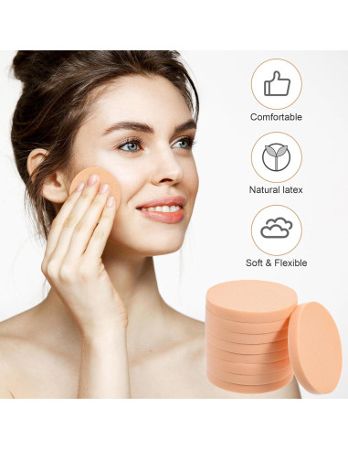 12 Esponjas Redondas de Maquillaje LLOUSSAK - Uso Húmedo y Seco