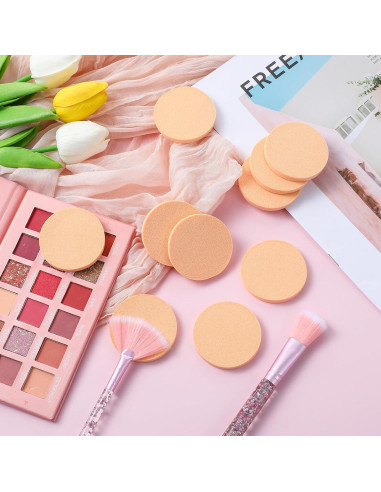 12 Esponjas Redondas de Maquillaje LLOUSSAK - Uso Húmedo y Seco