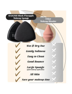 Juego de Esponjas de Maquillaje Triangulares BAIGISH 4Pcs 2