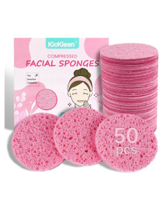Esponjas Faciales Comprimidas Kickleen 50 Unidades Rosa