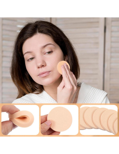 20 Esponjas de Maquillaje Beige Bremorou para Base Líquida