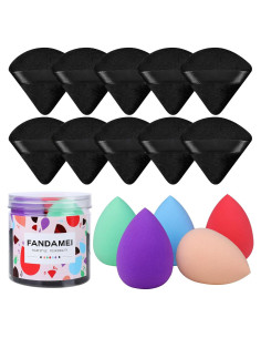 FANDAMEI Kit de Esponjas de Maquillaje y Puff de Polvo 15 PCS