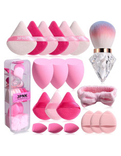 Juego de Esponjas de Maquillaje JPNK 20 Piezas con Brocha Kabuki