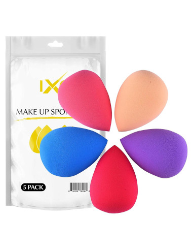 Conjunto de Esponjas de Maquillaje IXO - Sin Látex, 5 Unidades