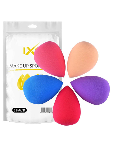 Conjunto de Esponjas de Maquillaje IXO - Sin Látex, 5 Unidades